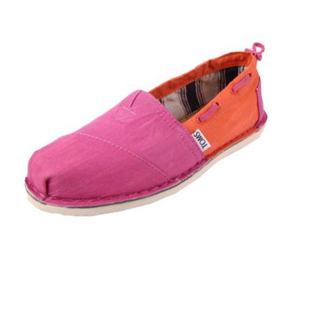 EUC Toms Size 8 Orange and Pink Bimini Stitchout